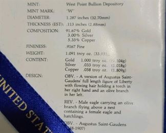 1986 $50 Gold Eagle Proof Coin