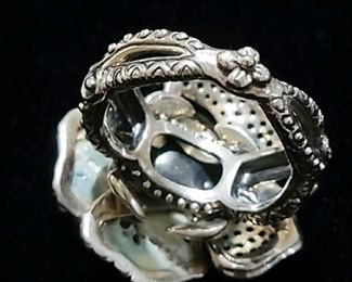 Barbara Bixby Pansy 18k Gold/ Sterling and Gemstone Ring