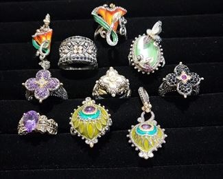 Barbara Bixby 18k Gold/ Sterling and Gemstone Rings and Charms/ Pendants
