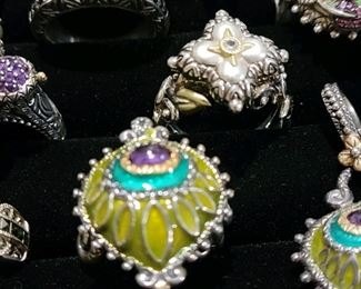 Barbara Bixby 18k Gold/ Sterling and Gemstone Rings and Charms/ Pendants