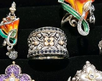 Barbara Bixby 18k Gold/ Sterling and Gemstone Rings and Charms/ Pendants