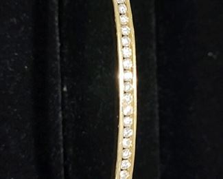 14k Gold and Diamond Bangle/ Jewelry