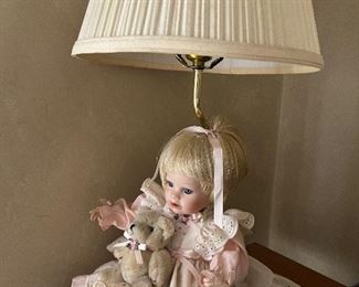 Porcelain doll lamp