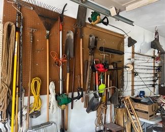 Yard tools, extension cords, fishing rods and reels, and so much more