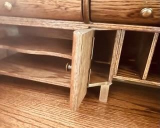 Inside detail of rolltop desk