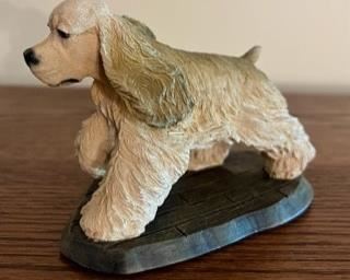 Resin Cocker Spaniel on Wood base