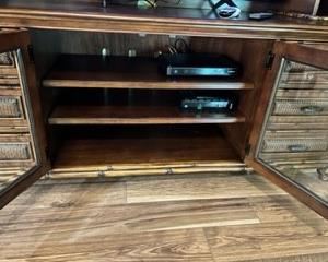 Detail of TV/entertainment/display cabinet