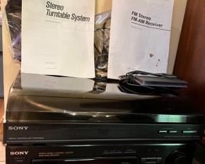 Sony turntable and receiver