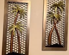 Brass and copper Pam Tree Grid art