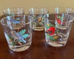 There are actually 6 of these beautiful bird and nature motif gold rimmed glasses