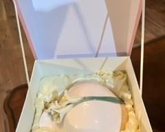 Porcelain hand painted floral vase still in box