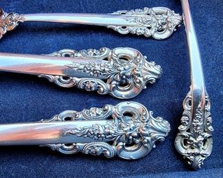 Lot 1 - Wallace "Grand Baroque" Sterling Silver Flatware 102 pcs + Silverplate Holloware