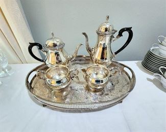 Lot 3 - Barker Ellis Silverplate Coffee / Tea Set