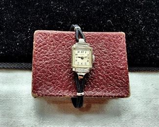 Lot 12 - Adams / Dinhofer 14K White Gold Diamond Watch