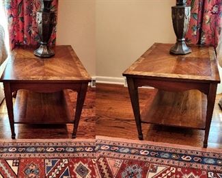 Lot 21 - Pair of Burl Wood End Tables