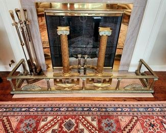 Lot 24 - Brass Fireplace Accessories