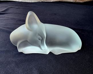 Lot 29 - Lucienne Bloch for Glasfabriek Leerdam "Hert" Satin Glass Deer Sculpture