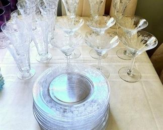 Lot 40 - Tiffin "Touraine" Etch Glassware