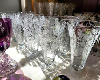 Lot 40 - Tiffin "Touraine" Etch Glassware