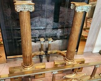 Lot 24 - Brass Fireplace Accessories