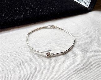 Lot 5 - 14K White Gold Diamond Bracelet