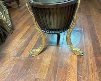 19th C.  English mahogany planter with original liner