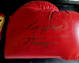 Signed Larry Holmes boxing glove