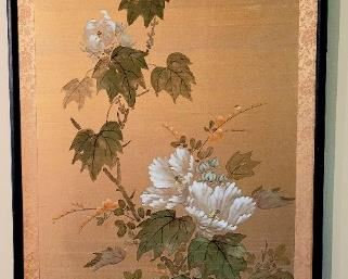 Vintage silk wall painting 