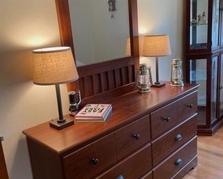 3 piece bedroom set - dresser, mirror, headboard, and queen mattress