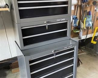 Craftsman tool chest with keys. Great storage solution for hand and power tools.