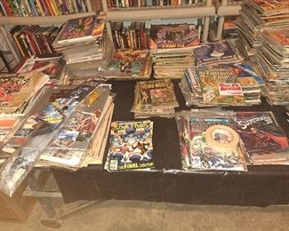 Part of the vintage comic book collection - superman, avengers, planet of the apes, star wars - some wrapped in pristine condition, others open. Come discover!