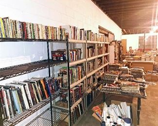 The library room - many feet of books for many different tastes. 