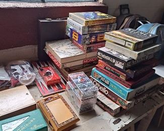 Board games, poker chips, backgammon