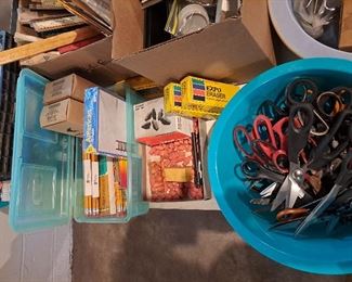 How many scissors, rulers, pens, erasers and pencils  can one hoarder have?  