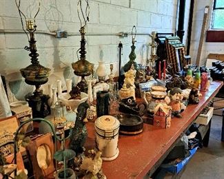 Lamps, candles, fun stuff to grub through 