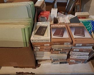 Heavyweight file folder and new in box old tech designer address keepers.  Are you old enough to remember when everyone had these on their desks?