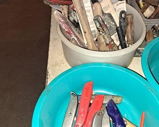 Buckets and buckets of tools, from new to vintage. 