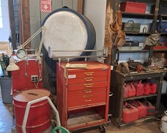 Gas cans, garden hose, quality tool chests. 