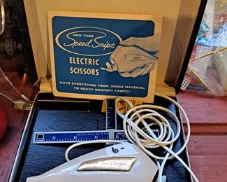 Fun old electric scissors for sewing.  The sale is full of quirky, old tools of all kinds - collected since the 50's in the same house. 