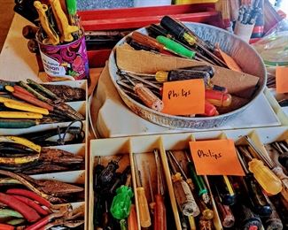 Pliers, screwdrivers - this just the phillips heads.  There are more. 