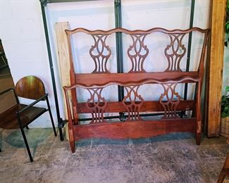 Lovely art nouveau full sized bed frame plus mattress and box springs. 