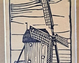 Sweet old windmill print - small
