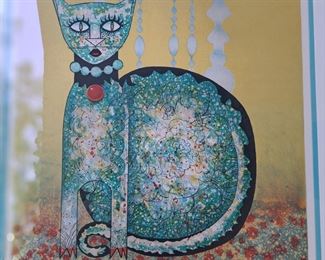 One of many cat lithographs, this another Collectors Guild authenticated limited addition.