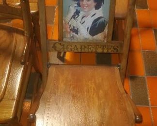 Cigarette Advertising Chair.
Pictures on both front and back