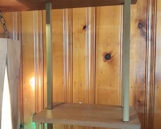 SPECTACULAR Mid-Century Modern Wall Unit Shelf System W/ Hanging Pendant Light (WORKS!)