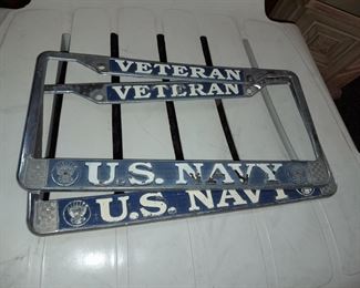 Vintage U.S. Navy License Plate Holders