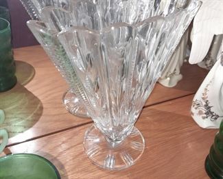 Antique Glass Fan Shaped Vase
