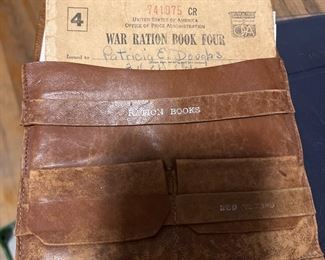 War Ration Leather Wallet with Ration Stamps