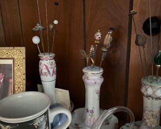 Nice Selection of Vintage and Contemporary Hat Pink and Hat Pin Receivers
