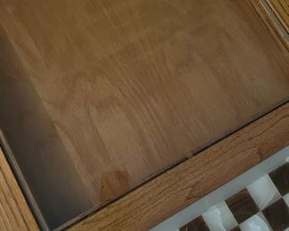 Game sofa Table with curio display top